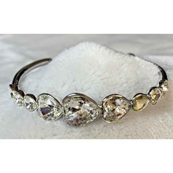 Swarovski Heartstone Bracelet 827545 Silver Hearts *Missing 1 Heart Crystal* - Picture 1 of 13